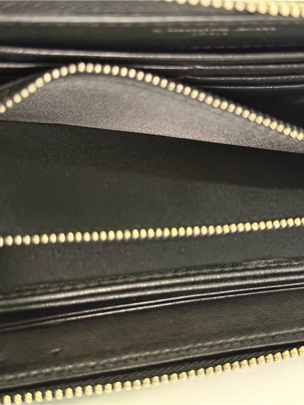 Dior Black Patent Embossed Zip Wallet